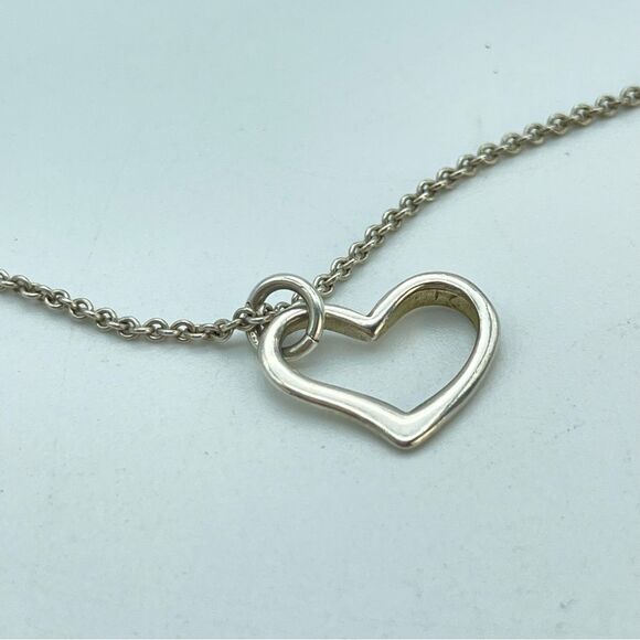 Sterling Silver Floating Open Heart Charm Pendant Necklace | 925 Jewelry Gift - Picture 3 of 12